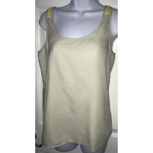 PATAGONIA SEAHURST Tank Top Bleached Stone Yellow SIZE 4 Org Cotton/Tencel EUC - Picture 2 of 9